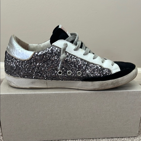 Golden Goose Women's Glitter Sneakers - Black and Silver - Picture 5 of 11